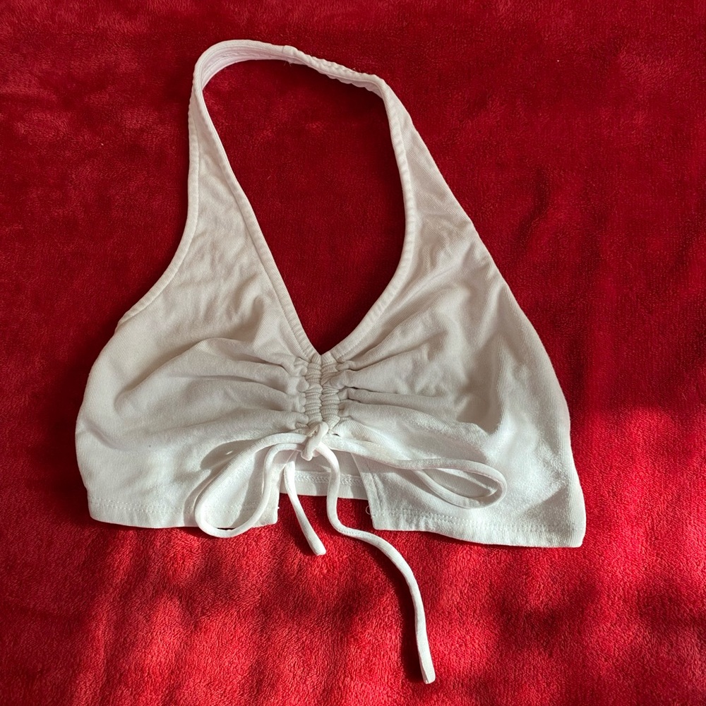 White Fox Boutique White Halter Crop Top